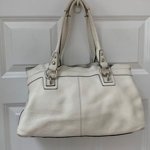 Coach Penelope Cream Pebbled Leather Satchel #F14682 EUC